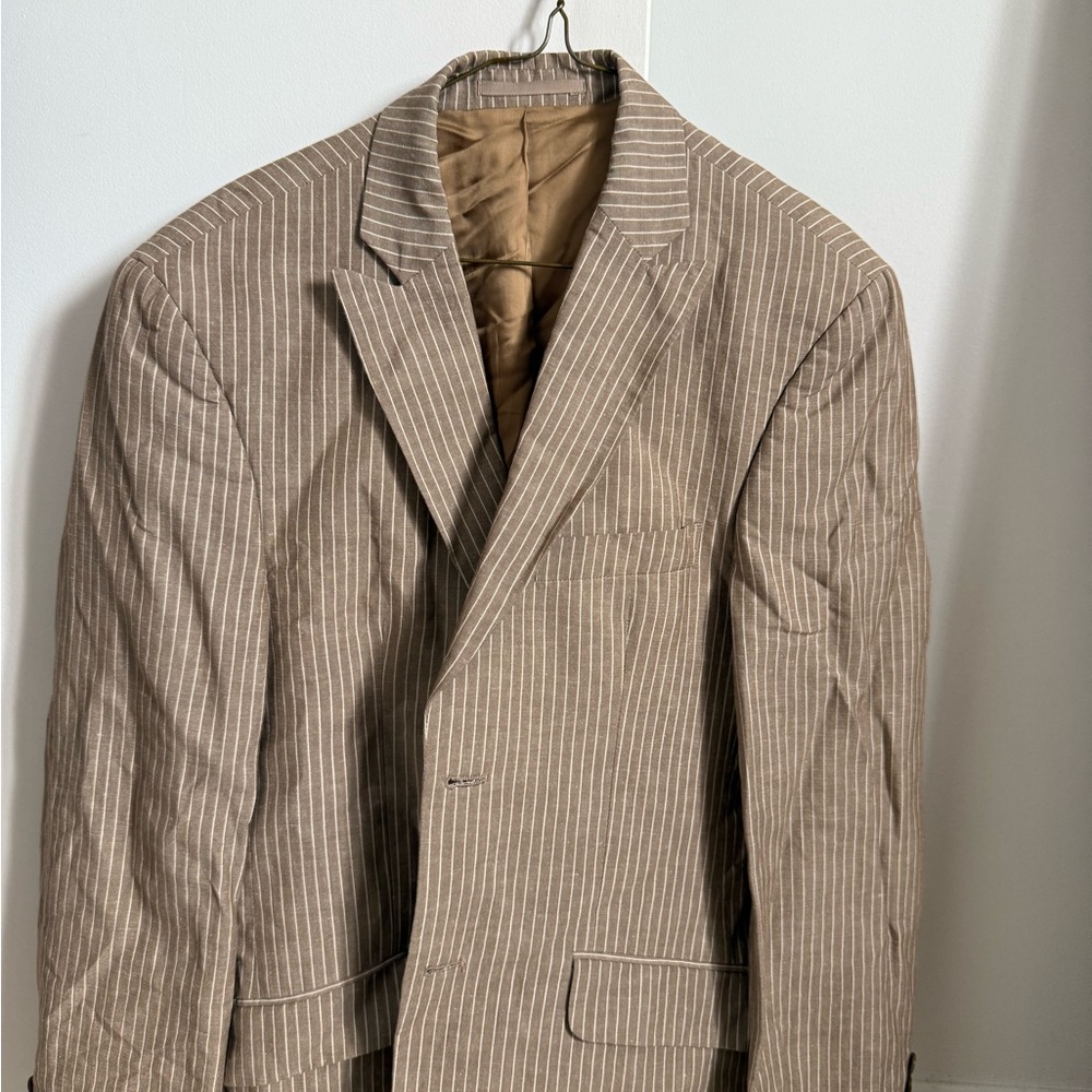 Ice Men's Tan Pinstripe Sport Coat